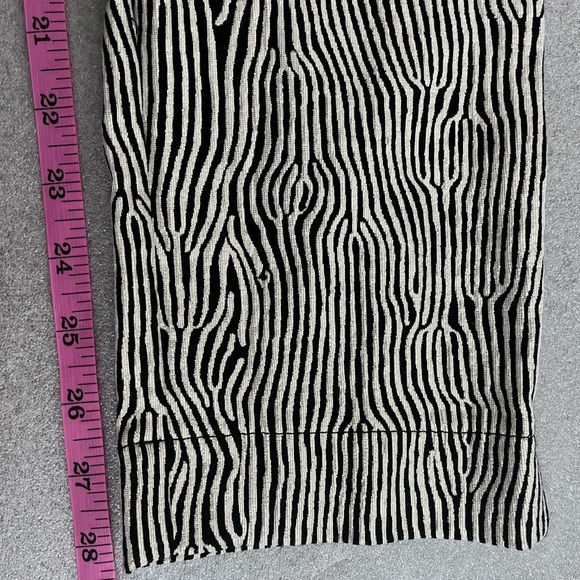 Joseph Ribkoff Zebra Print Pull On Pants Black Silver Woodgrain Striped Sz 8 - Picture 6 of 7
